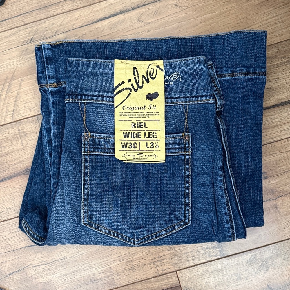 Silver Jeans RIEL Medium Blue Wide Leg Jeans  NWT W 30 L 33